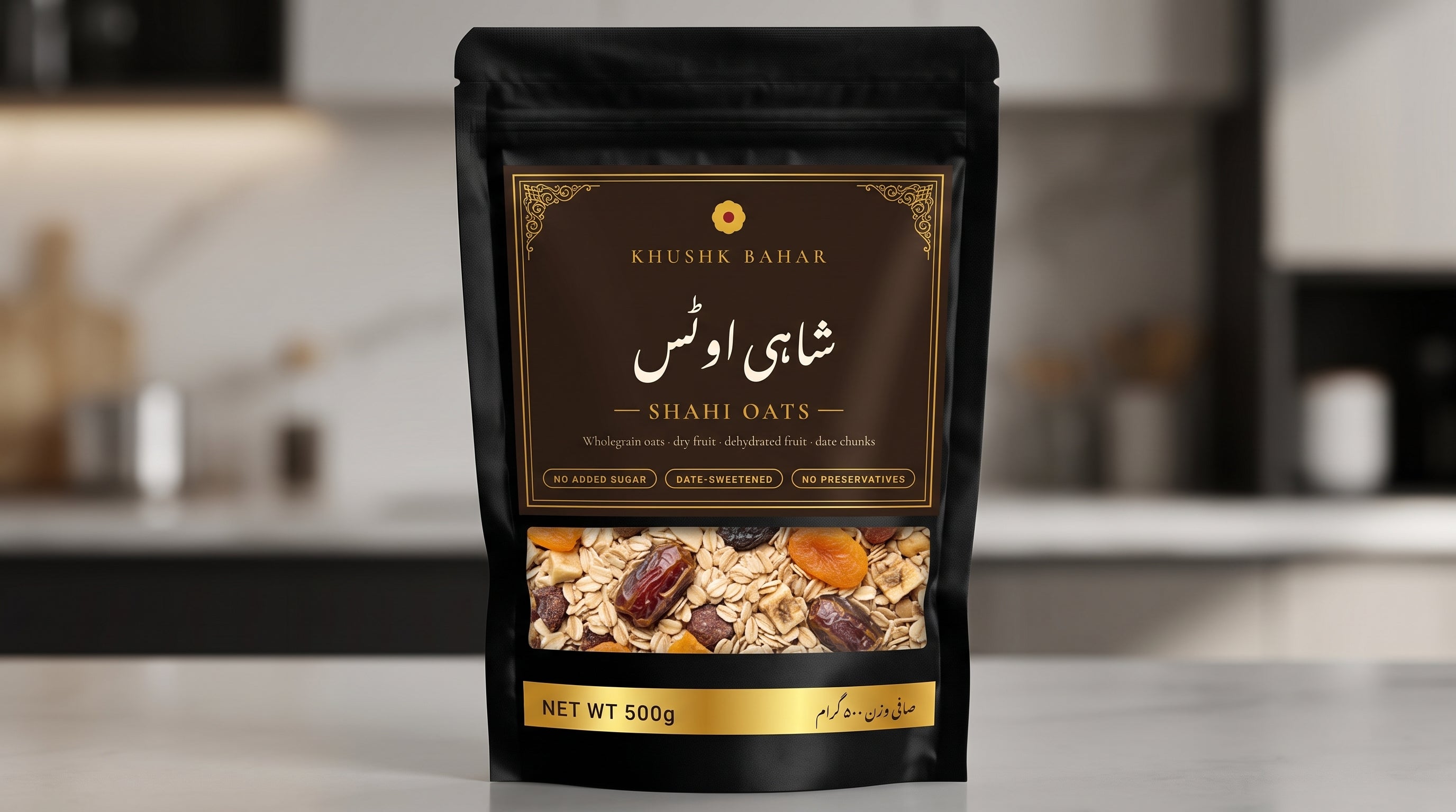 Shahi Oats back of pack with ingredients and nutrition information